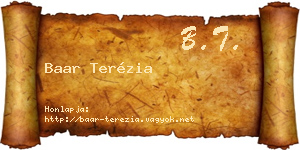 Baar Terézia névjegykártya